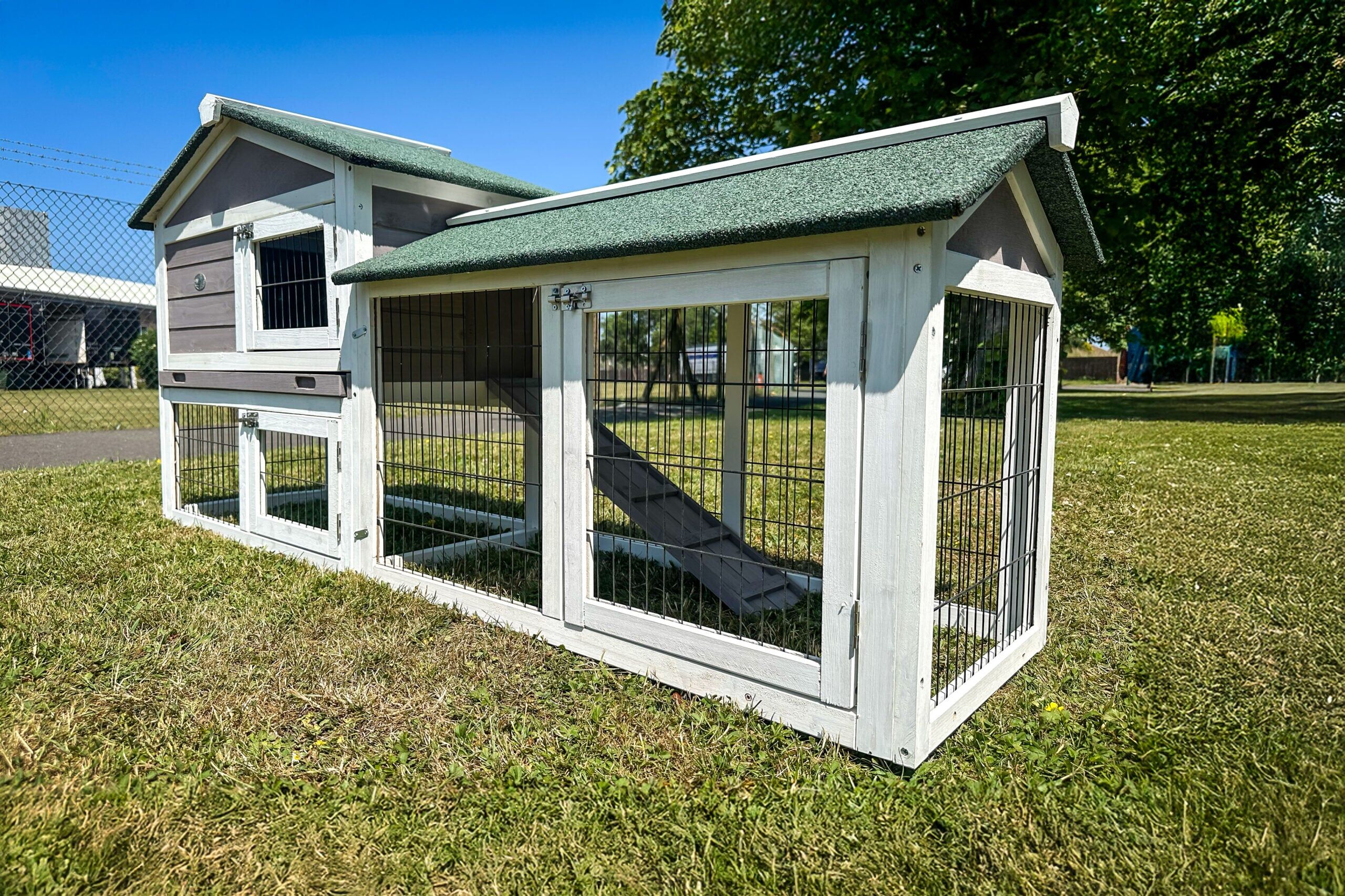 6ft Rabbit Hutch – Smokey Grey Design – Fox Resistant - Image 1
